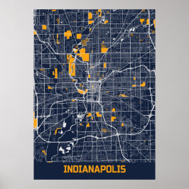Poster Indianapolis - Indiana Bluefresh City Map