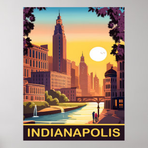 Poster Indianapolis, rivière White, État de l'Indiana, Vo