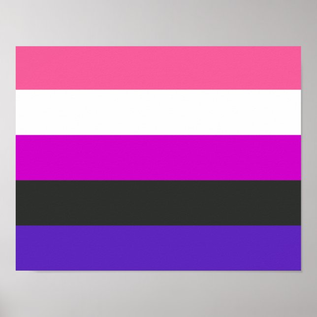 Poster Indicateur de la fierté du fluide genderfluide (Devant)