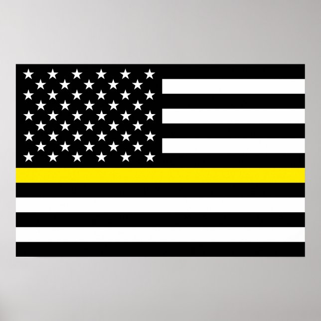 Poster Indicateur Dispatchers de ligne jaune mince (Devant)