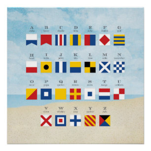 Poster Indicateur signalétique Alphabet et plage 2