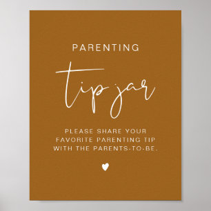 Poster INDIE Bohemian Earth Toned Tip Jar and Advice Sign