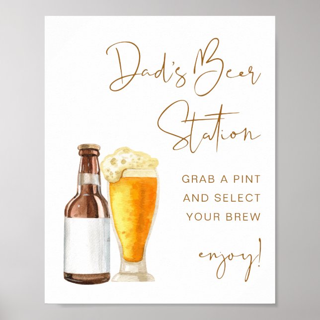 Poster INDIE Boho Baby shower Beer Station de papa (Devant)