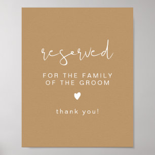 Poster INDIE Boho Beige Réservé pour Famille de Groom