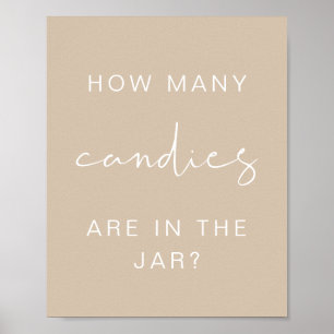 Poster INDIE Boho Combien De Candies Baby shower Jeu