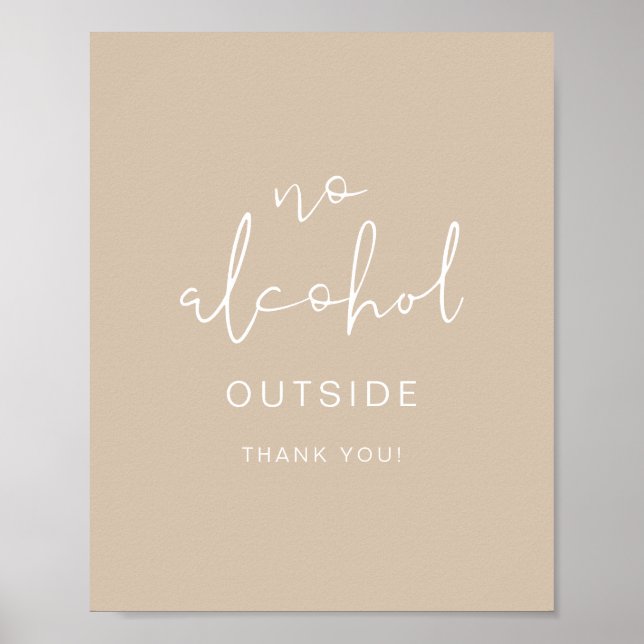 Poster INDIE Boho Earth Toned Beige Aucun alcool à l'exté (Devant)
