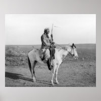 Indien à cheval, 1907. Photo ancienne