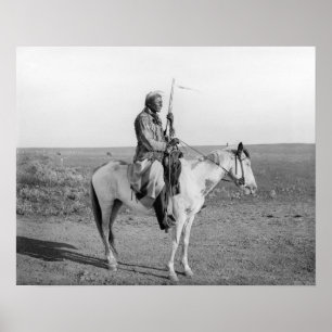 Poster Indien à cheval, 1907. Photo ancienne