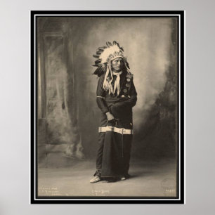 Poster Indienne vintage : Ours d'aigle, Sioux -