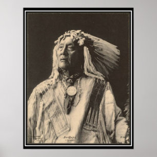 Poster Indienne vintage : Ours Haut, Sioux -