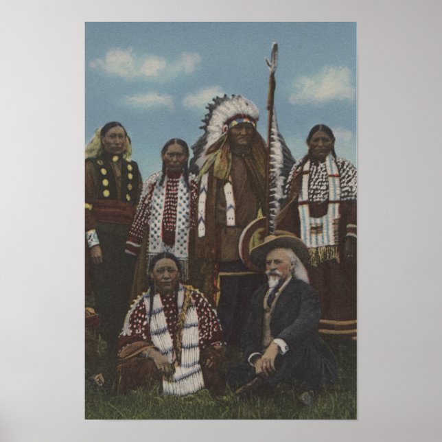 Poster Indiens du Nord-Ouest - Buffalo Bill, Sitting Bull (Devant)