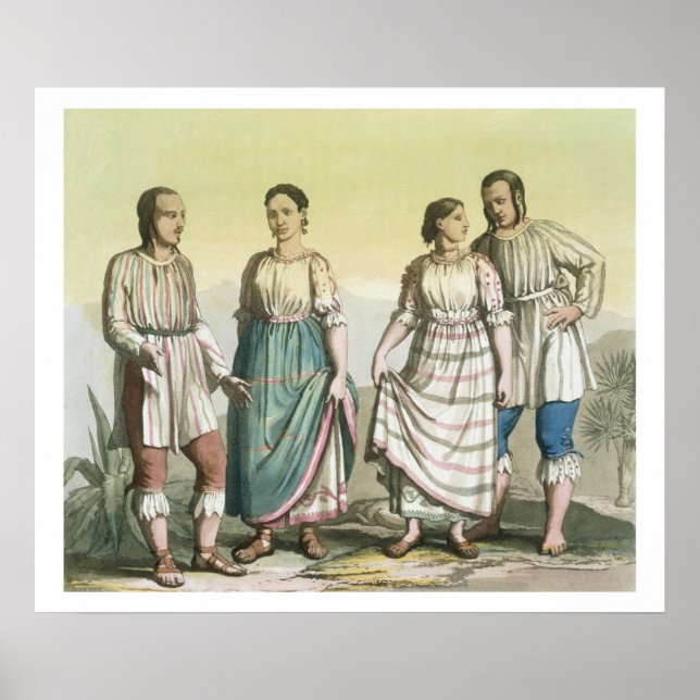 Poster Indiens Michoacan en costume traditionnel, Mexique (Devant)