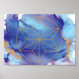 Poster Indigo star / modèle de crystalgrid