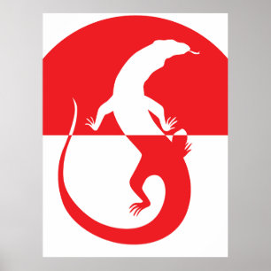 Poster Indonésie Komodo dragon Monitor Indonésie