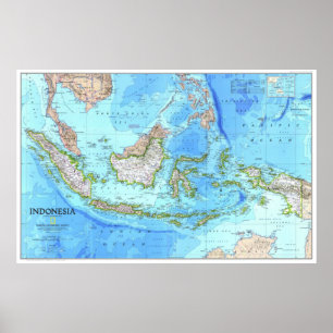 Poster " Indonesien : 1996/heute - Detaillierte Landkarte