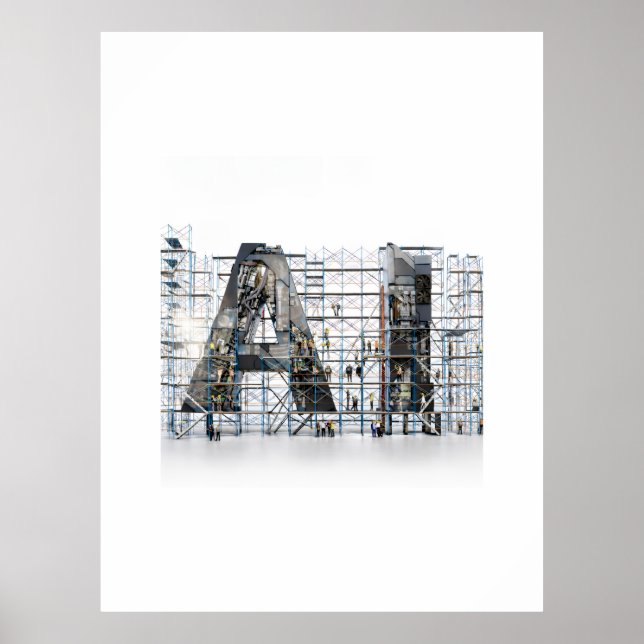 Poster Industrial Letterform Architecture Art (Devant)