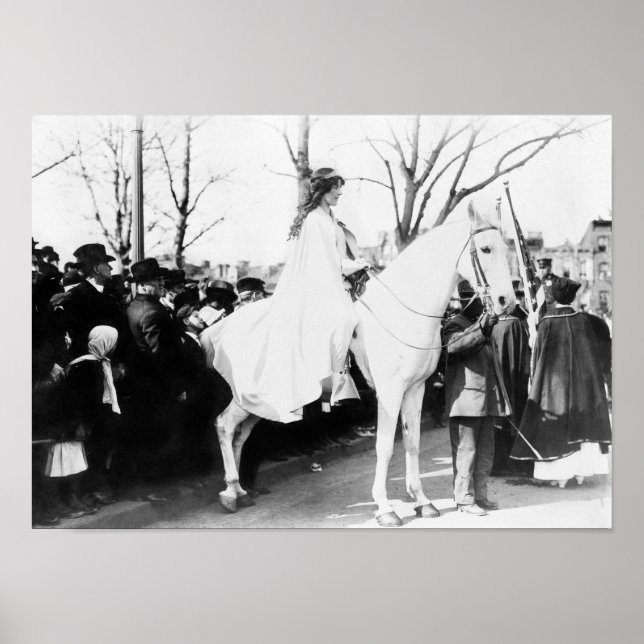 Poster Inez Milholland Sur Le Cheval Blanc - Suffrage Fem (Devant)