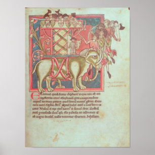Poster Infanterie attaquant un éléphant