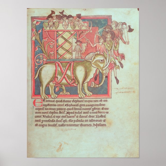 Poster Infanterie attaquant un éléphant (Devant)