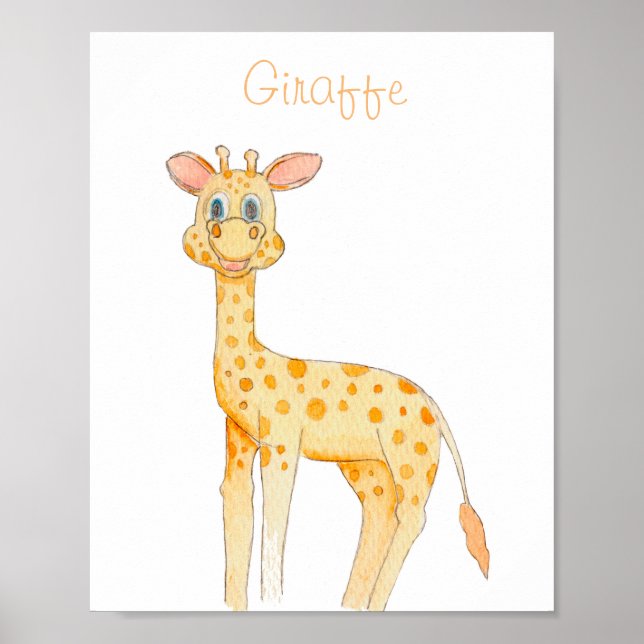 Póster INFANTIL JIRAFA acuarela cuarto niños Poster (Vorne)