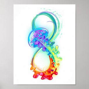 Poster Infinity avec Rainbow Jellyfish