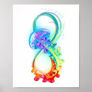 Poster Infinity avec Rainbow Jellyfish