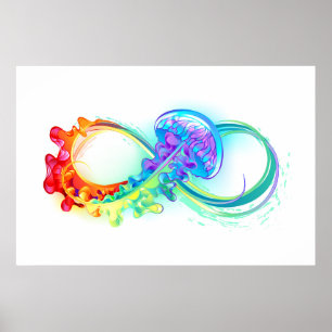 Poster Infinity avec Rainbow Jellyfish