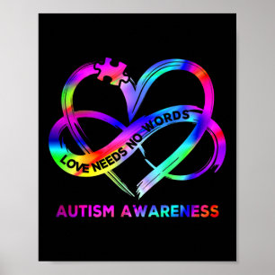 Poster Infinity Heart Love Sensibilisation sur l'autisme 