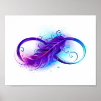 Infinity with purple feather