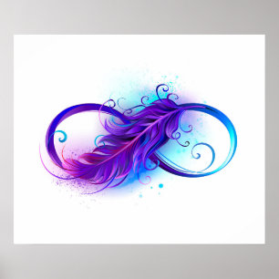Poster Infinity with purple feather
