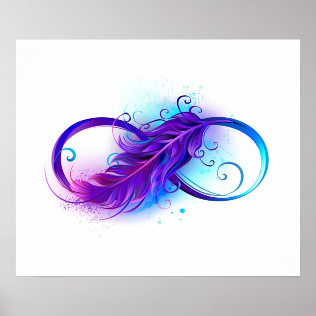 Poster Infinity with purple feather (Devant)