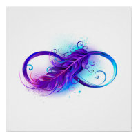 Infinity with purple feather