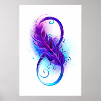 Infinity with purple feather
