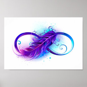 Poster Infinity with purple feather