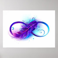 Infinity with purple feather
