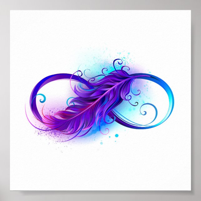 Poster Infinity with purple feather (Devant)