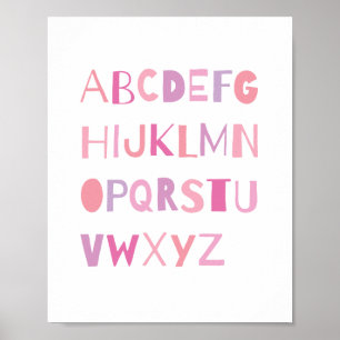 Poster Infirmière ABC couleur Alphabet Décor Art   Fille
