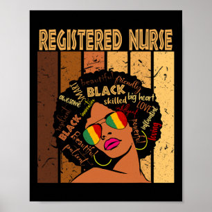 Poster Infirmière Afro-Africaine-Américaine Mois de l'his
