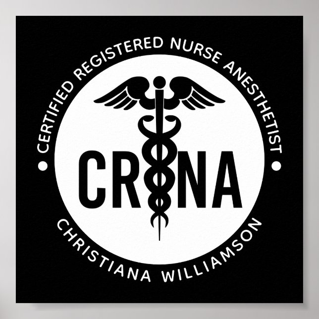 Poster Infirmière anesthésiste certifiée CRNA personnalis (Devant)