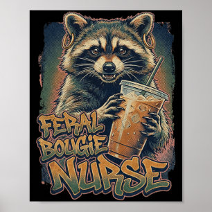Poster Infirmière Bougie Sauvage Café Glacé Drôle de Rato