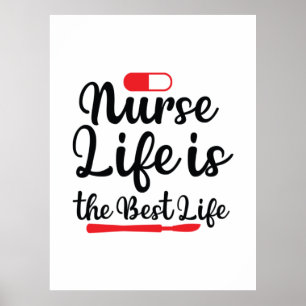 Poster Infirmière Cadeau Infirmière Vie Est La Meilleure 