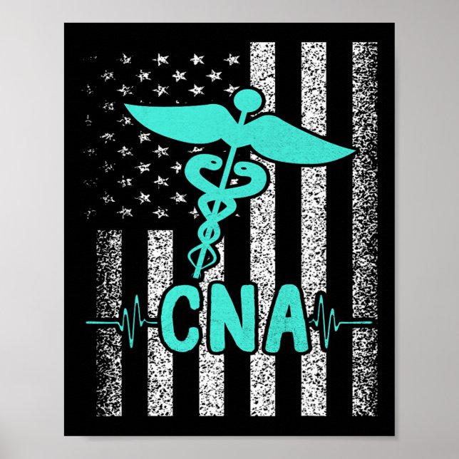 Poster Infirmière certifiée Cna Istant American Flag V (Devant)