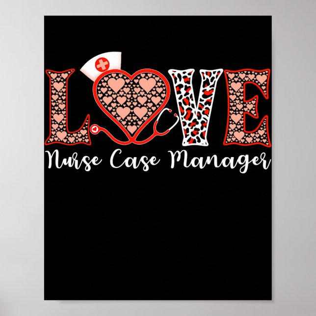Poster Infirmière Coque Manager Love Heart Stethoscope Fo (Devant)