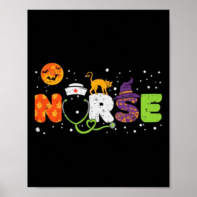 Poster Infirmière Costume Halloween Stethoscope Pump puls (Devant)