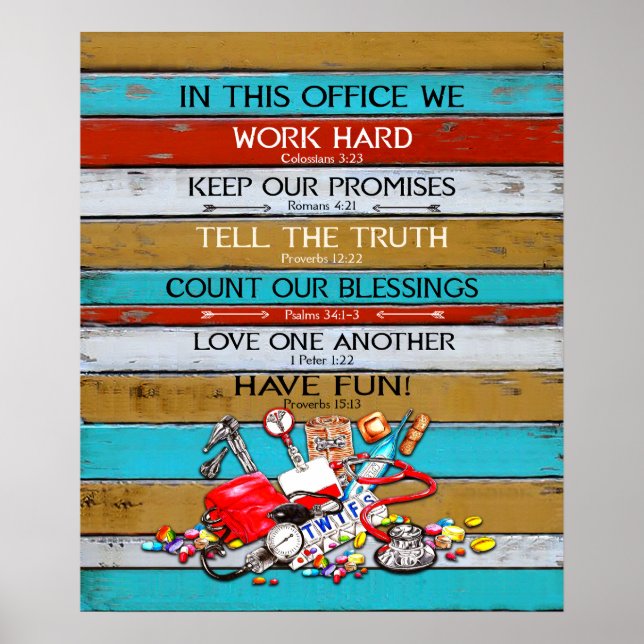 Poster Infirmière Dans Ce Bureau Nous Motivation (Devant)