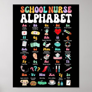 Poster Infirmière de l'école Abc Mignonne Groovy Alphabet