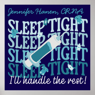 Poster Infirmière drôle personnalisée Anesthésiste "Sleep