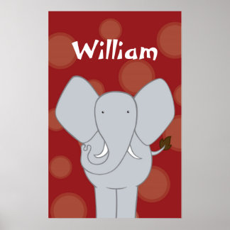 Poster Infirmière éléphante personnalisée Art garçon ou f