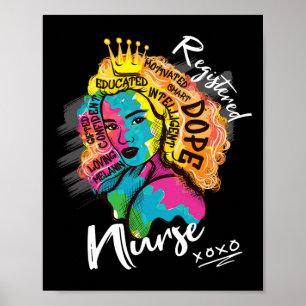 Poster Infirmière en chef noire et enregistrée pour femme