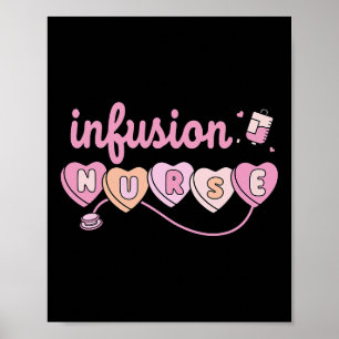 Poster Infirmière en perfusion chimio Saint Valentin Cœur